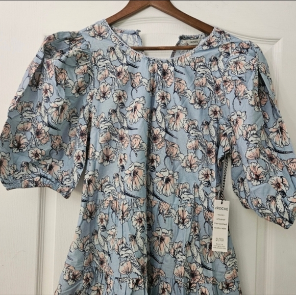 St. Roche Auberon V neck blue pink floral Midi dress sz 6 & 10 NWT - Picture 11 of 13